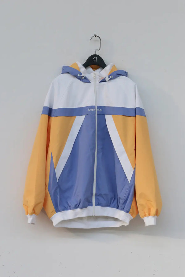 Chenpeng racing mix white bat wing sleeve jacket cp19ssj009-w